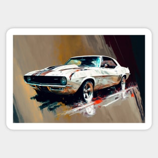 White Hot: White Muscle Car 1 of 4 Sticker